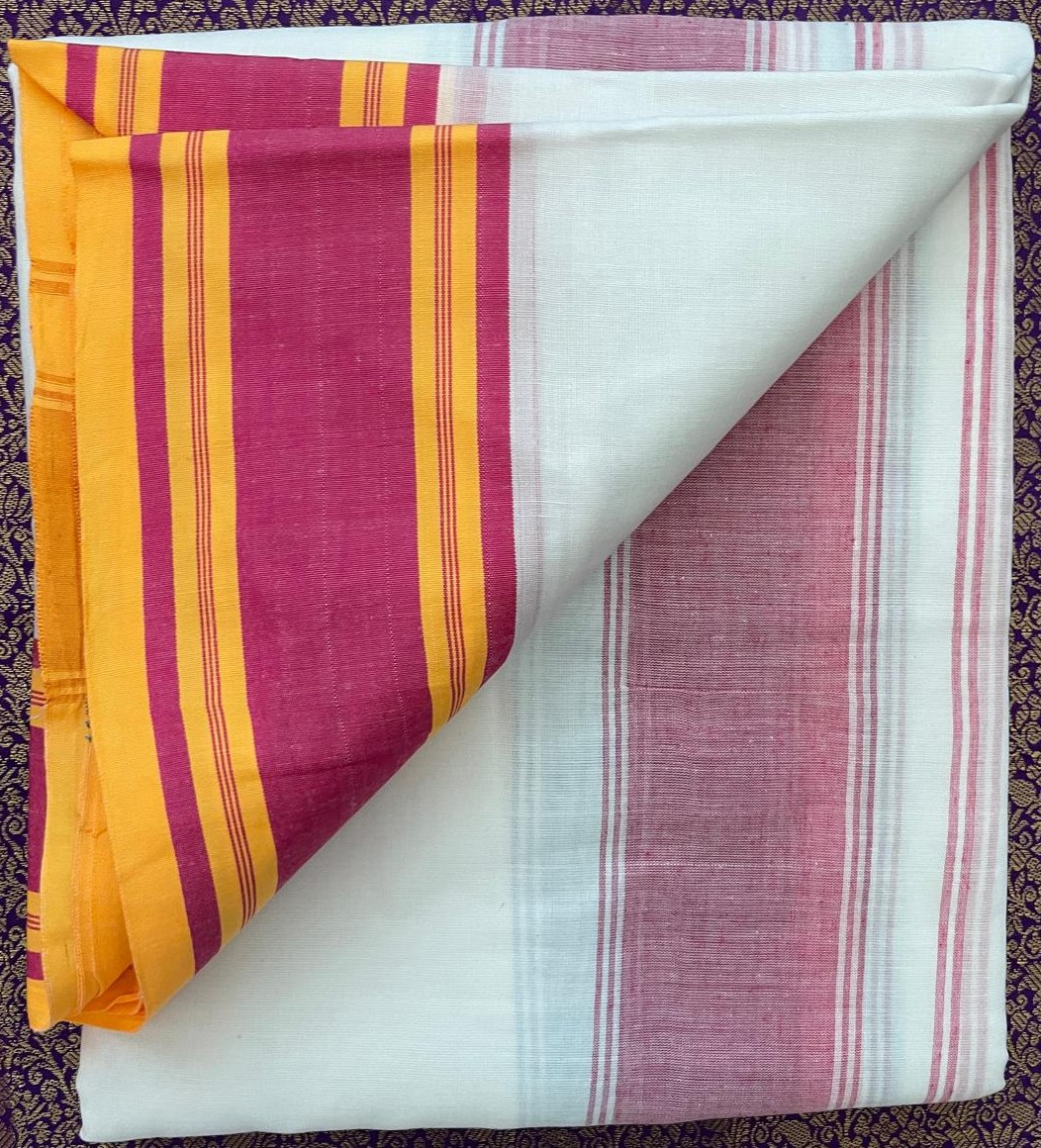 Divine Bija White Cotton Dhoti Red Border 9 X 5 Divine Bija (Vedic Way) | A story of motivation, passion and unconditional commitment