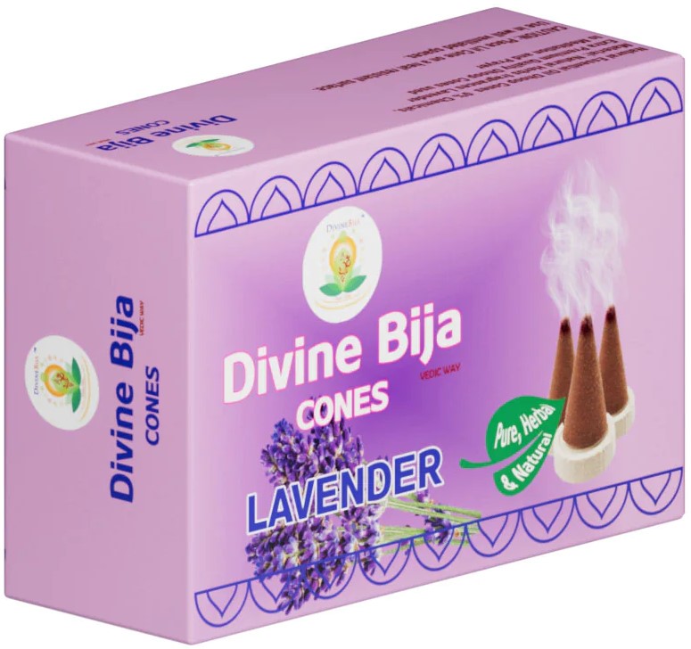 Divine Bija Incense Dhoop Cones | Lavender | Id91 #91/254