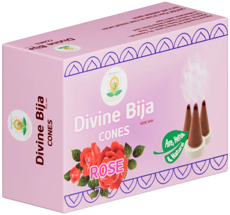 Divine Bija Incense Dhoop Cones | Rose | Id92 #92/254